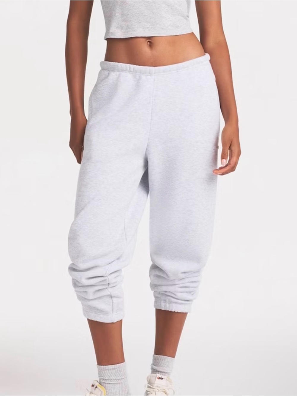 SKIMS Light Heather Gray Cotton Fleece Joggers XXS will fit XS/S new without tag